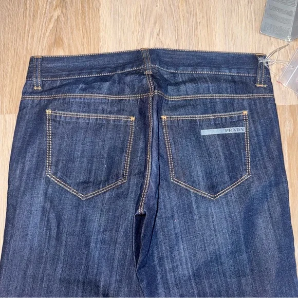 NWT Prada Dark Wash Denim Straight Leg Jeans - Size 26 - Picture 5 of 8